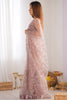 Enthralling Mauve Sequins Work Net Party Saree With Blouse