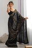 Alluring Black Sequins Work Georgette Party Wear Saree With Blouse