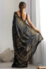Alluring Black Sequins Work Georgette Party Wear Saree With Blouse