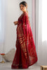 Captivating Maroon Sequins Work Georgette Reception Wear Saree