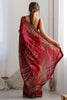 Captivating Maroon Sequins Work Georgette Reception Wear Saree