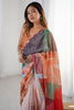Enjoyable Multi-Color Digital Printed Chinon Cocktail Party Wear Saree