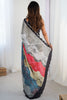Enjoyable Multi-Color Digital Printed Chinon Saree With Blouse