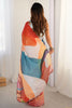 Adorable Multi-Color Printed Chinon Function Wear Saree With Blouse