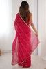 Beautiful Pink Beads Work Chiffon Reception Wear Saree With Blouse