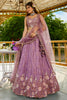 Beautiful Purple Sequins Satin Engagement Lehenga Choli With Dupatta