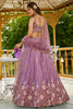 Beautiful Purple Sequins Satin Engagement Lehenga Choli With Dupatta