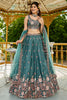 Ravishing Sea-Green Sequins Satin Reception Lehenga Choli With Dupatta