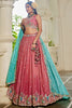 Astonishing Pink Sequins Satin Reception Wear Lehenga Choli With Dupatta