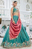 Surprising Sea-Green Sequins Satin Designer Lehenga Choli With Dupatta