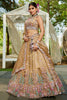 Unexpected Beige Sequins Satin Bridesmaid Lehenga Choli With Dupatta