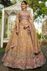Unexpected Beige Sequins Silk Bridesmaid Lehenga Choli With Dupatta
