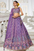 Ravishing Lavender Sequins Tissue Silk Wedding Wear Lehenga Choli