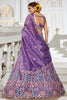 Ravishing Lavender Sequins Tissue Silk Wedding Wear Lehenga Choli
