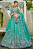 Delightful Sea-Green Sequins Tissue Silk Bridesmaid Lehenga Choli