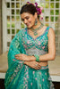 Delightful Sea-Green Sequins Tissue Silk Bridesmaid Lehenga Choli
