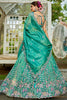 Delightful Sea-Green Sequins Tissue Silk Bridesmaid Lehenga Choli