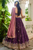 Enjoyable Burgundy Embroidered Tissue Silk Bridesmaid Lehenga Choli