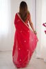 Wonderful Red Beads Work Silk Event Wear Saree With Blouse