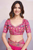 Lovely Pink Bandhani Printed Georgette Wedding Saree With Blouse