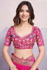Lovely Pink Bandhani Printed Georgette Wedding Saree With Blouse