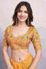 Captivating Yellow Bandhani Printed Georgette Saree With Blouse