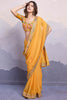 Captivating Yellow Bandhani Printed Georgette Saree With Blouse