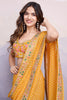 Captivating Yellow Bandhani Printed Georgette Saree With Blouse