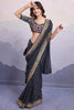 Trendy Black Bandhani Printed Georgette Party Wear Saree With Blouse