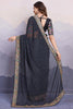 Trendy Black Bandhani Printed Georgette Party Wear Saree With Blouse