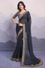 Trendy Black Bandhani Printed Georgette Party Wear Saree With Blouse