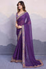 Adorable Purple Bandhani Printed Georgette Traditional Saree