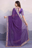 Adorable Purple Bandhani Printed Georgette Traditional Saree