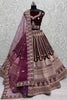 Amazing Rani Pink Velvet Bridal Lehenga Choli With Dupatta