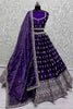 Wonderful Violet Color Sequins Silk Wedding Wear Lehenga Choli