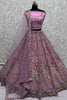 Amazing Pink Sequins Work Net Wedding Wear Lehenga Choli With Dupatta