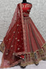 Astonishing Red Multi-Thread Work Silk Bridal Wear Lehenga Choli