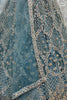 Delightful Blue Thread Work Net Bridesmaid Lehenga Choli With Dupatta