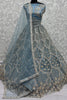 Delightful Blue Thread Work Net Bridesmaid Lehenga Choli With Dupatta