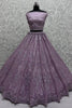 Precious Purple Zircon Work Net Bridesmaid Lehenga Choli With Dupatta