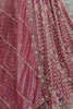 Incredible Pink Thread Work Net Wedding Wear Lehenga Choli