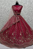 Precious Pink Embroidered Net Bridal Lehenga Choli With Double Dupatta