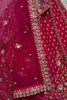 Precious Pink Embroidered Net Bridal Lehenga Choli With Double Dupatta