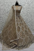 Fabulous Golden Dori Work Net Reception Lehenga Choli With Dupatta