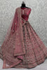 Magnetic Red Dori Work Velvet Bridal Lehenga Choli With Double Dupatta
