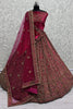 Gorgeous Dark Pink Dori Work Bridal Lehenga Choli With Double Dupatta