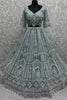 Stunning Sky-Blue Pearl Work Net Bridesmaid Lehenga Choli With Dupatta