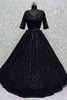 Lavish Black Hand Embroidery Net Reception Wear Lehenga With Blouse