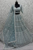 Dazzling Sky Blue Sequins Net Bridesmaid Lehenga Choli With Dupatta