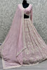 Dazzling Pink Pearl Work Georgette Engagement Wear Lehenga Choli
